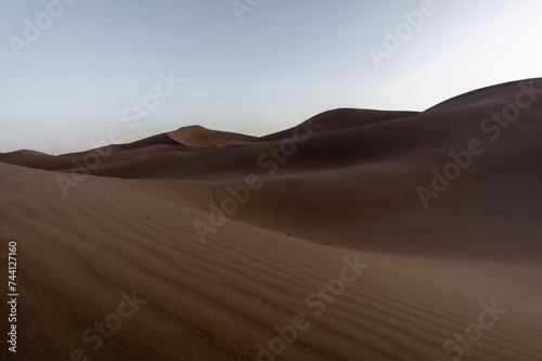 sand dunes in the desert of Chigaga in Morocco