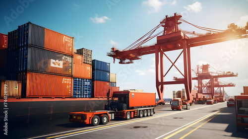container cargo freight ship in port
