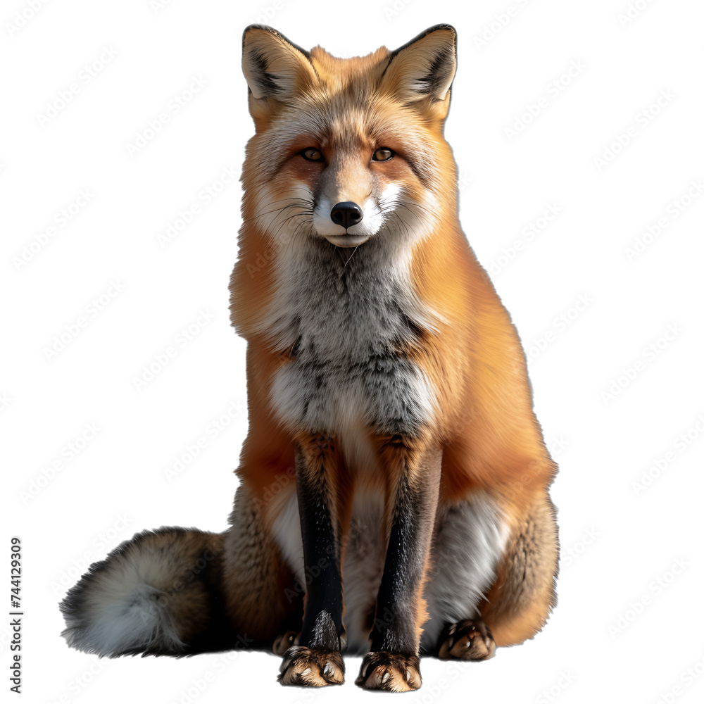 Alert Red Fox Sitting