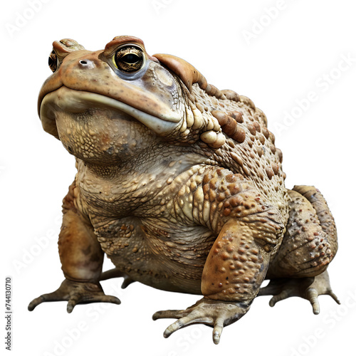 Large Brown Frog Resting on White Ground