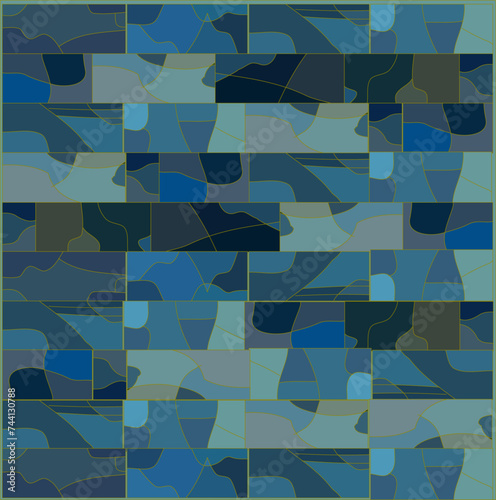 Vector illustration of a mosaic with chaotic patterns