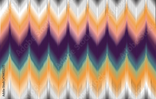 Geometric ethnic pattern seamless flower color oriental. seamless pattern. Design for fabric, curtain, background, carpet, wallpaper, clothing, wrapping, Batik, fabric,Vector illustration. pattern sty