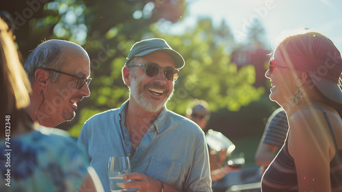 summer social gathering, generative ai image