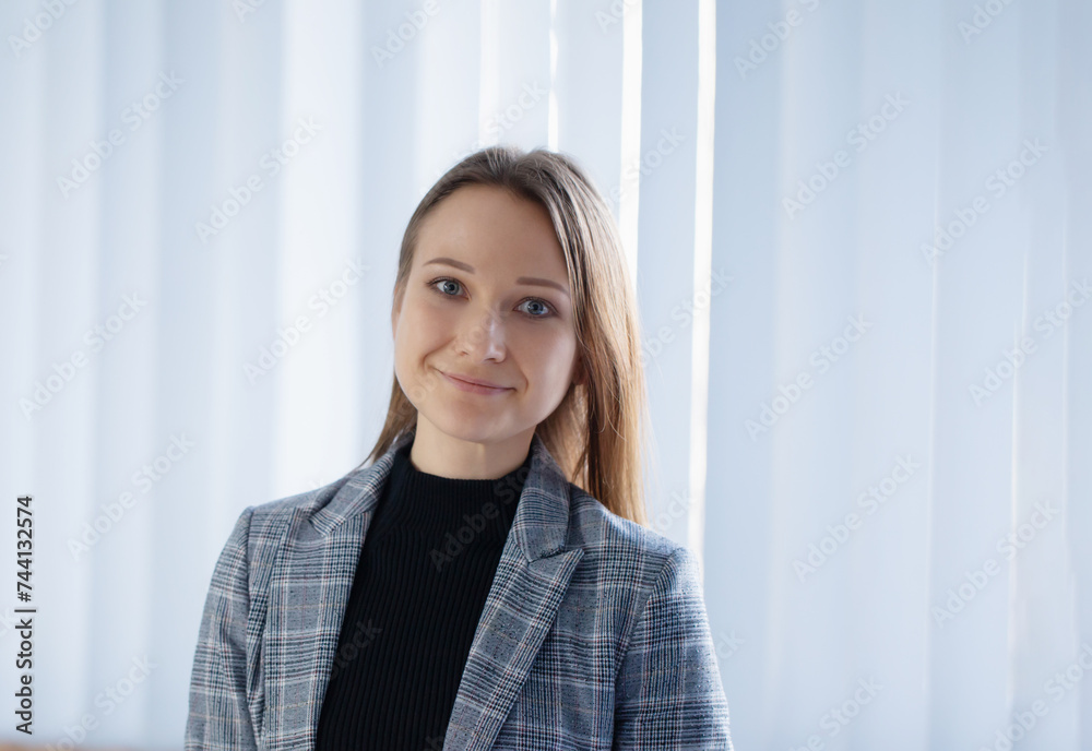 young happy businesswoman in office young happy businesswoman in office