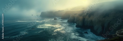 Rocky coast shrouded in fog © Landscape Planet