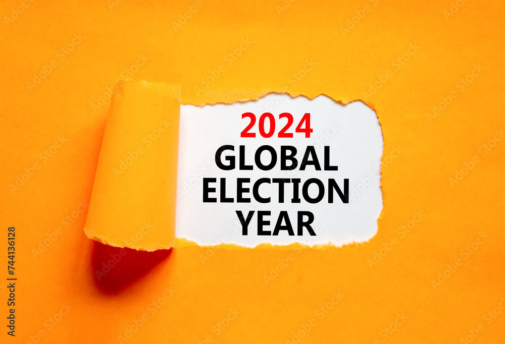 2024 global election year symbol. Concept words 2024 global election