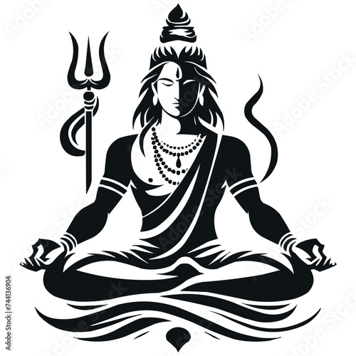 Lord Mahadev, shiv, watercolor vector