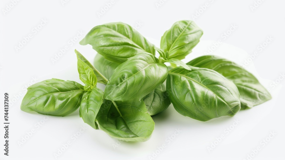 A vibrant green leaf of fresh basil stands out against the dark soil, capturing the essence of this flavorful and versatile herb A vibrant green leaf of fresh basil stands out against the dark soil, capturing the essence of this flavorful and versatile herb