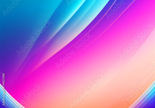 The colorful abstract background with wavy lines glowing neon lines photo