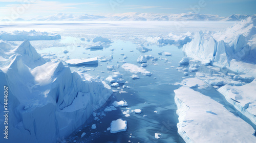 Antarctic and the colossal icebergs