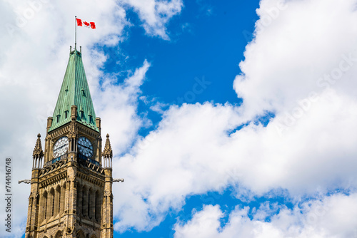 Ottawa, Canada - Aug. 24 2022: Parlement Hill in Daylight