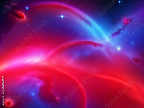 Default a close-up of a red and blue background with a colorful nebula background wallpaper neon effect 