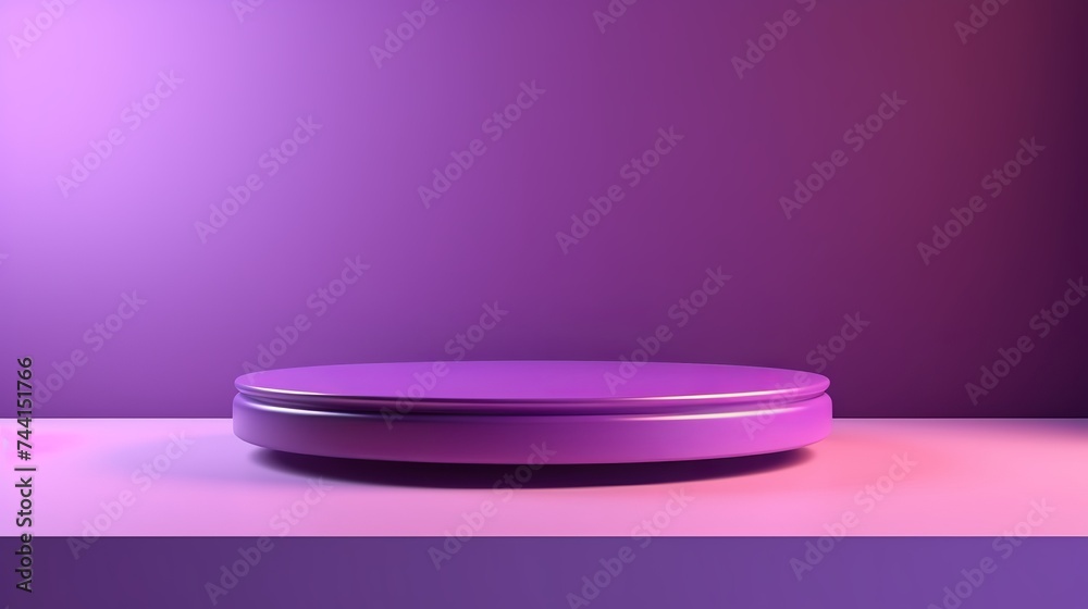 3D rendering purple colour minimal concept double cylinder pedestal or podium for product showcase display on empty background. 3D mockup illustration 3D rendering purple colour minimal concept double cylinder pedestal or podium for product showcase display on empty background. 3D mockup illustration