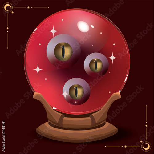 Fortune teller ball with eyeballs Vector