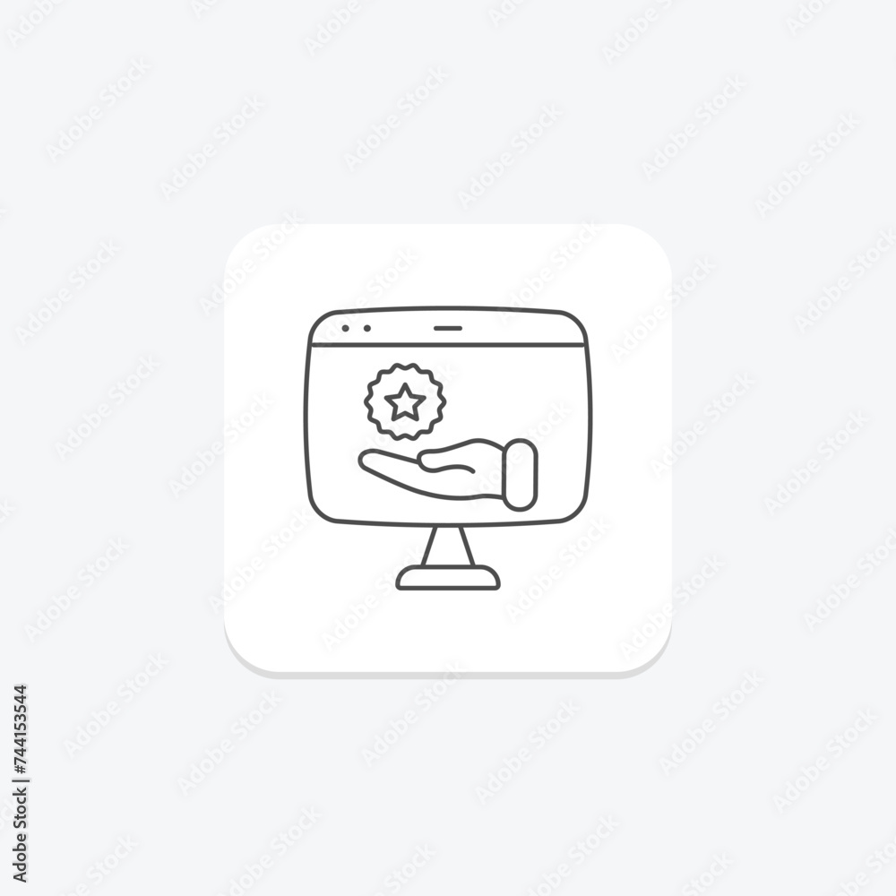Loyalty Program icon, rewards program, customer loyalty, loyalty rewards, loyalty points thinline icon, editable vector icon, pixel perfect, illustrator ai file Loyalty Program icon, rewards program, customer loyalty, loyalty rewards, loyalty points thinline icon, editable vector icon, pixel perfect, illustrator ai file