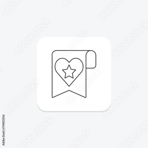 Favorites icon, favorites list, favorite items, favorite dishes, favorite restaurants thinline icon, editable vector icon, pixel perfect, illustrator ai file