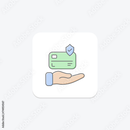 Payment icon, online payment, digital payment, payment options, payment methods lineal color icon, editable vector icon, pixel perfect, illustrator ai file