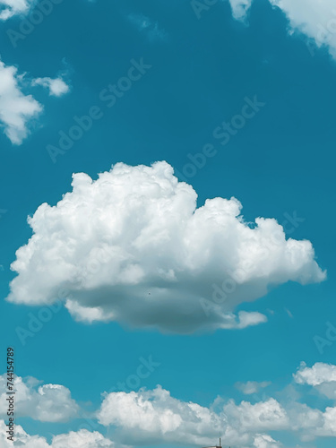 Lonely cloud background in blue sky. 