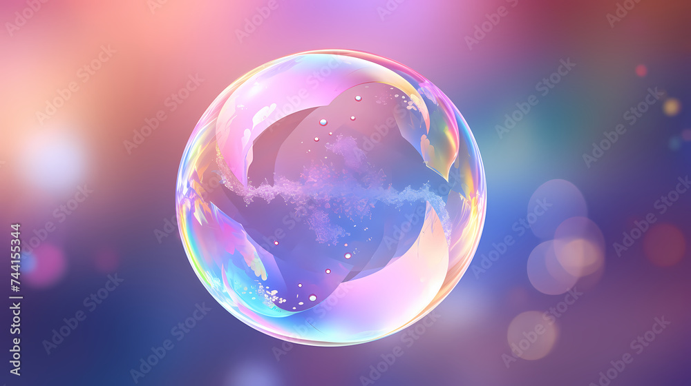 Vibrant bubbles float gracefully in the air, creating a playful and lively scene Vibrant bubbles float gracefully in the air, creating a playful and lively scene