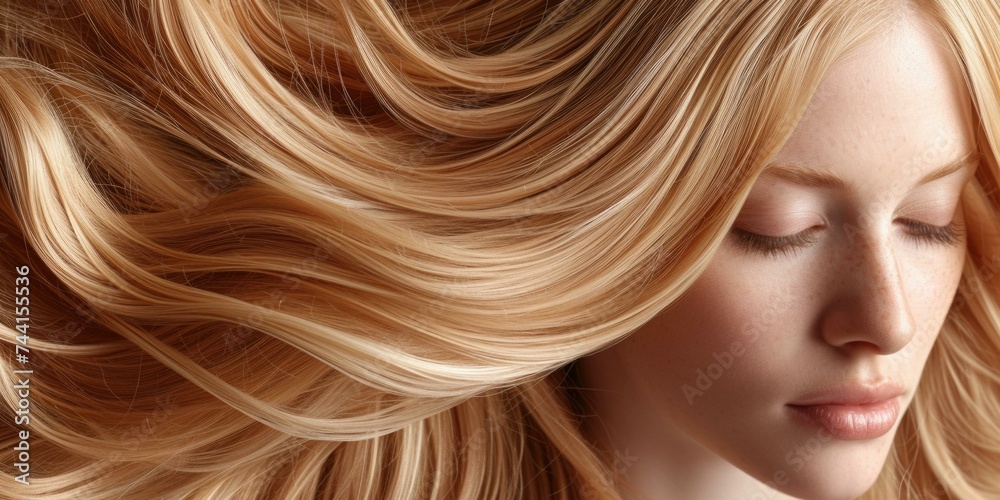 A woman with long blonde hair. Generative AI. A woman with long blonde hair. Generative AI.