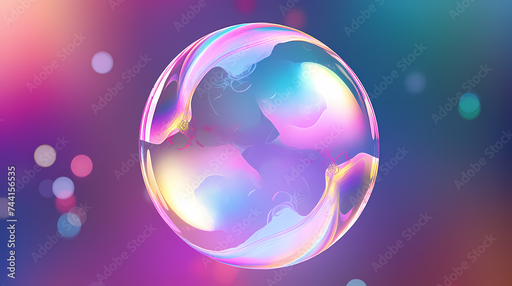 Vibrant bubbles float gracefully in the air, creating a playful and lively scene