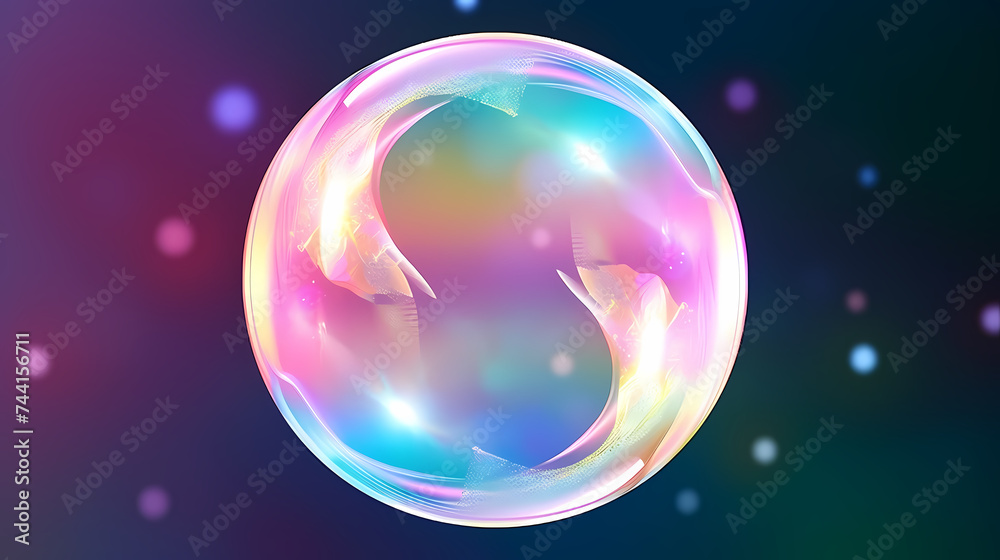 Vibrant bubbles float gracefully in the air, creating a playful and lively scene Vibrant bubbles float gracefully in the air, creating a playful and lively scene