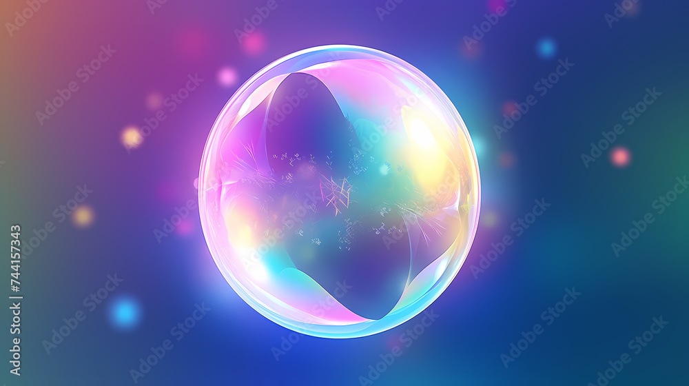 Vibrant bubbles float gracefully in the air, creating a playful and lively scene
