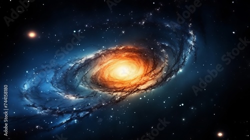 Awesome spiral galaxy many light years far from the Earth