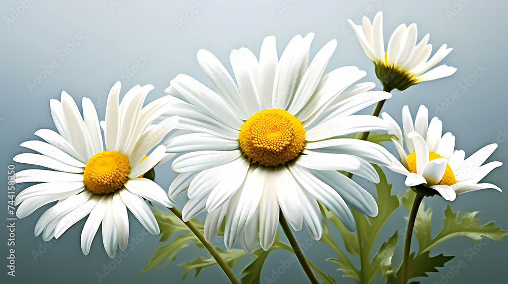 Fototapeta premium White daisy flower with soft focus and bokeh background