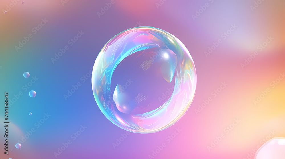 Vibrant bubbles float gracefully in the air, creating a playful and lively scene Vibrant bubbles float gracefully in the air, creating a playful and lively scene
