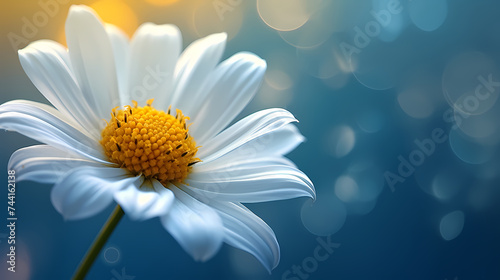 White daisy flower with soft focus and bokeh background