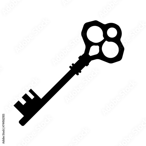 silhouette of old key - vector illustration