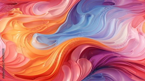 Bright fluid paint Dynamic liquid shapes seamless pattern background