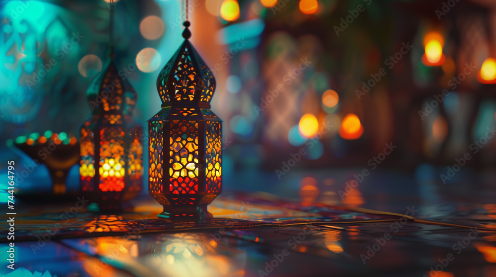 Traditional Muslim Arabic holiday Ramadan, background. AI Generated Traditional Muslim Arabic holiday Ramadan, background. AI Generated