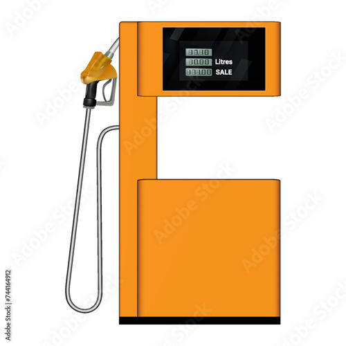 Fuel pump. Gas station. Gas station. Set of fuel pumps from different sides.Wireless, contactless or cashless payments, rfid nfc	