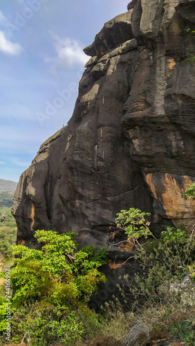 Climbing rock in Serra do Cipó region , Minas Gerais, Brazil in a limestone massif with hundreds of climbing routes of various different grades. This climb is famous all over the world.