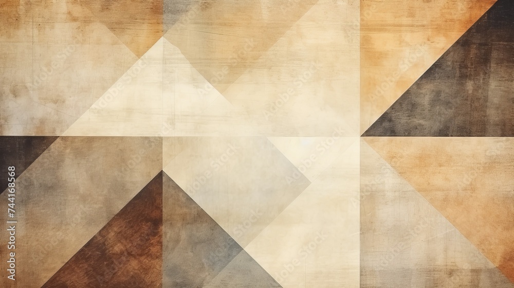 Grungy and grainy bleached abstract color background, made of intersecting geometric figures, vintage paper texture in square shape Grungy and grainy bleached abstract color background, made of intersecting geometric figures, vintage paper texture in square shape