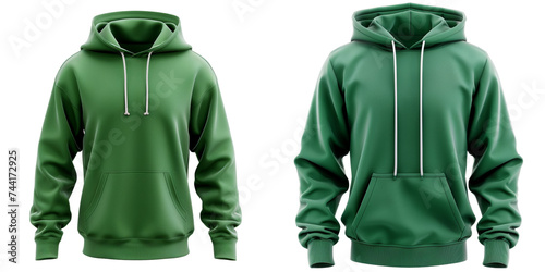 Irish Green Hoodie Set Isolated on Transparent or White Background, PNG