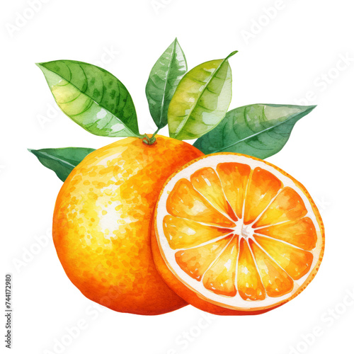 fruit - Zestful.Orange ., Orange illustration watercolor