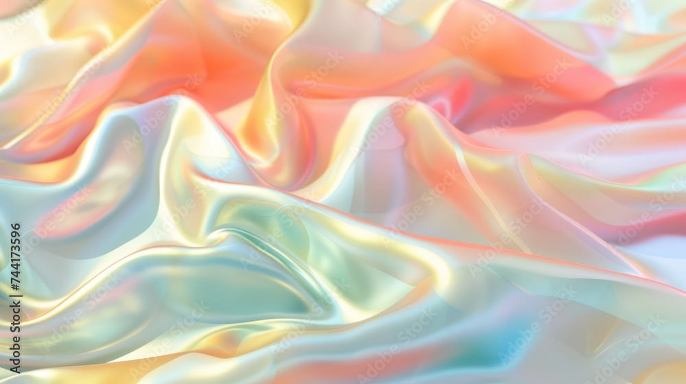 Obraz premium A seamless retro-futurism iridescent pastel holographic gradient blur background texture