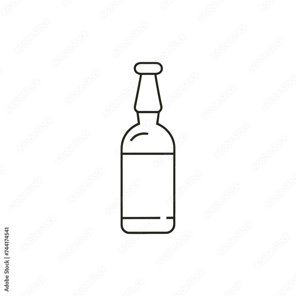 beer or ale line bottle. Brew, pub, and bar symbol. The menu item icon for alcohol, drinks shop, stor. Isolated vector illustration on white background. beer or ale line bottle. Brew, pub, and bar symbol. The menu item icon for alcohol, drinks shop, stor. Isolated vector illustration on white background.