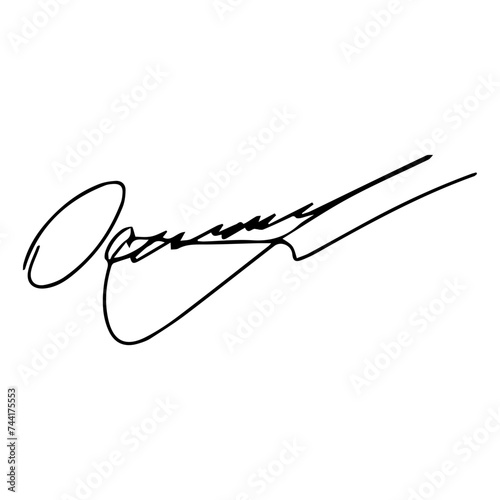 Autograph fictitious, handwritten fake signature. Isolated doodle on white background, vector illustration