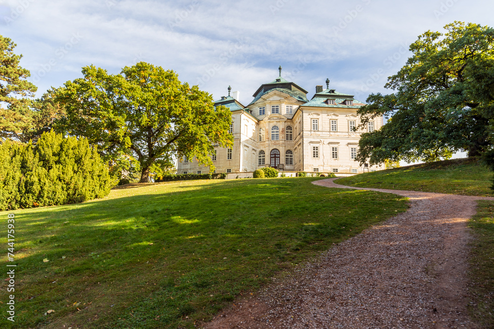 A beautiful view of the baroque castle from the castle park