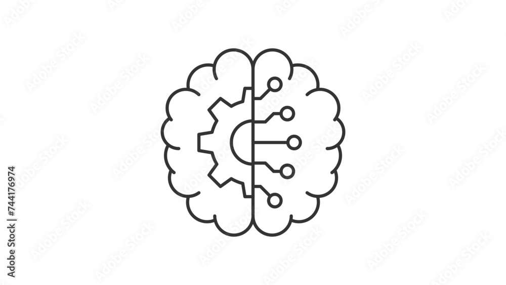 Artificial Intelligence Brain icon. Ai, Machine Learning, Deep Learning, Neural Network icon. Artificial Intelligence Brain icon. Ai, Machine Learning, Deep Learning, Neural Network icon.