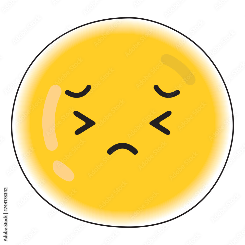 Cute worried emoji icon Vector Cute worried emoji icon Vector