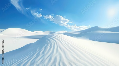 A minimalist, modern, and professional white sand desert background, characterized by its dynamic and smooth style