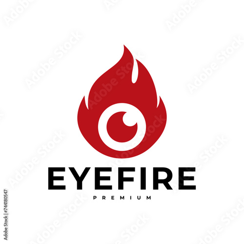 EYE FIRE FLAME LOGO VECTOR ICON ILLUSTRATION