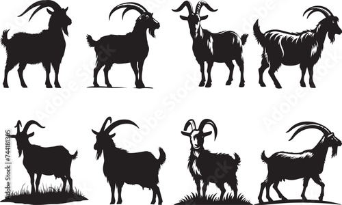 Goat Silhouettes EPS Goat Vector Goat Clipart