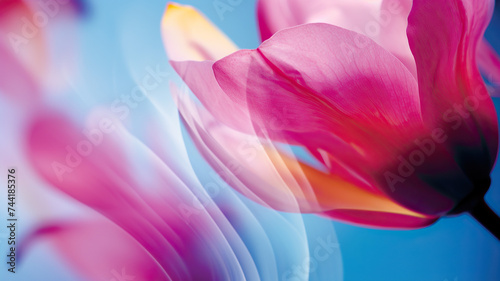 Pink tulip flower #744185376