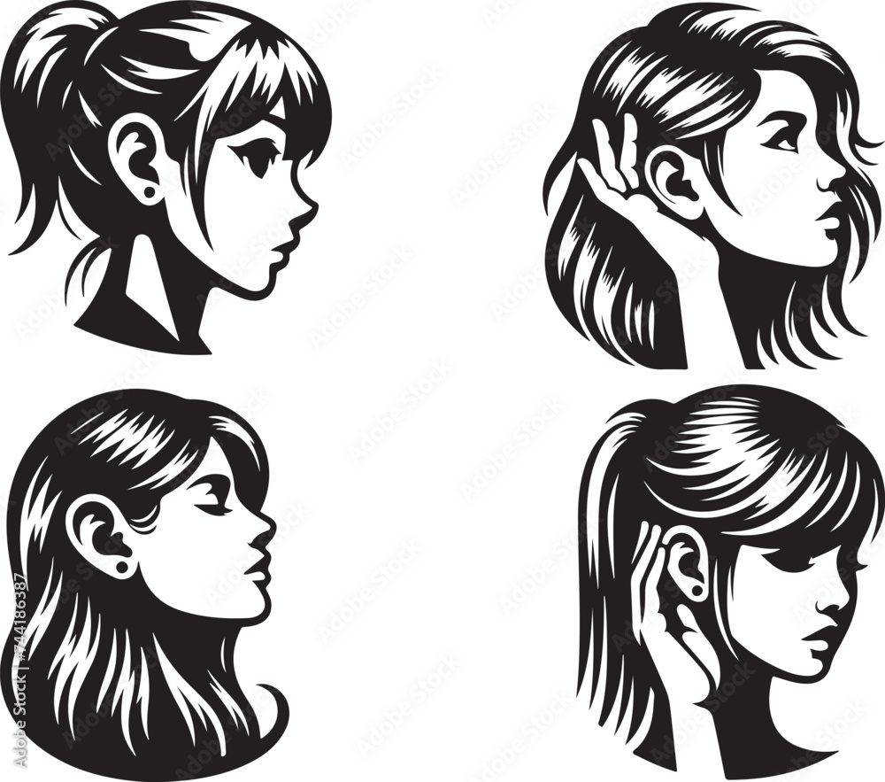 girl hear styles vector illustration